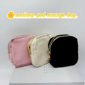 Portable Sanitary Napkin Storage Bag, Large Capacity Travel Organizer, Essential for Women, School & Vacation Use, Organizer Pouch