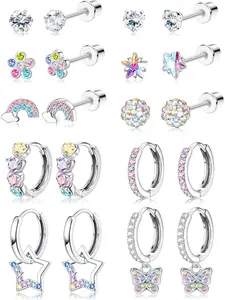 Hypoallergenic Earrings For Girls Women Stainless Steel Screw Back Earrings Set For Sensitive Ears Kids Earrings Toddler Earrings Cute Girls Earrings