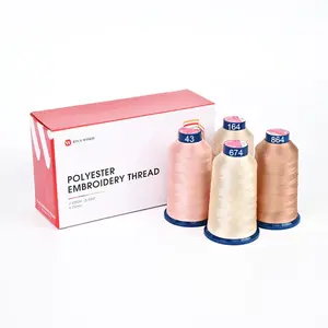 4000m* 4 pack Beige and Tan 108D/2 40wt Richword Polyester Embroidery Thread / Sewing Thread