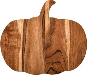 Halloween Pumpkin Shaped Wood Cutting Board for kitchen Decoration, Gothic Cutting Boards with Handle, Charcuterie Wooden Boards, Serving Platter (Pumpkin Board 12"L x 13"W) Knives Chopping