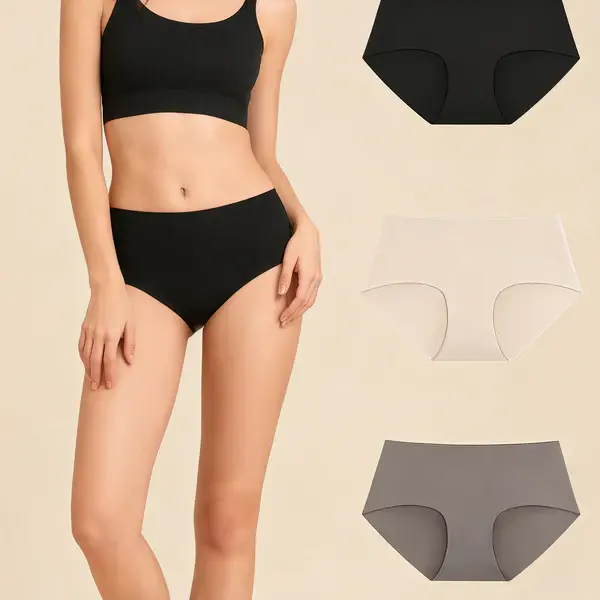 SOFT INTENTION Seamless Comfort Briefs 3 Pack