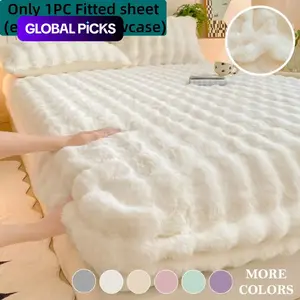Ultra Soft Faux Rabbit Fur Plush Bed Cover – Elastic Fitted & Machine Washable, Skin-Friendly, Non-Shedding & No Fading, Perfect for Bedroom & Guest Room Comfort, Fluffy Cozy Bedding, Durable Luxury Home Décor for Comfort Seekers #GLOBAL PICKS