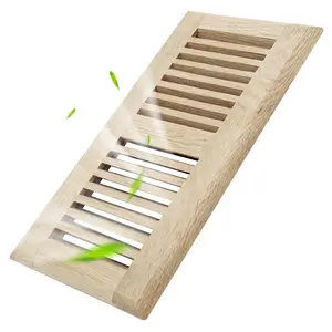 4x10 Inch White Oak Wood Floor Register Vents Cover - Drop in Vent Register with Damper Wooden Vents Covers for Home Floor Unfinished (White Oak)