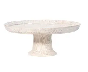 {Juliska} Ceramic Cake Stand :: Blenheim Oak :: Whitewash