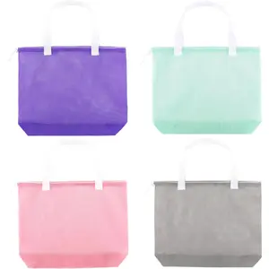 Reusable 4Pack Colorful Mesh Beach Tote Bags,Mesh Shopping Bag With Drawstring For Travel,Toys,Gift Or Laundry - -