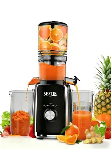 SPZTJK Cold Press Juicer Masticating Juicer With 5.3 Wide Feed Chute 300w Slow Juicer Ideal For Whole Fruits And Vegetables High Juice Yield Easy To Clean  Springtok Steel A MustHave For Your Kitchen Perfect Gift Idea