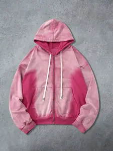 Men's Vintage Washed Spray Paint Craft Hoodie, Comfortable Fashion for Autumn Winter, Ideal for Daily Wear and Outdoor Activities