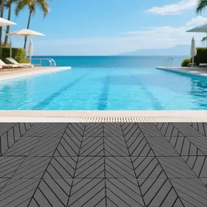 Zugelan 44-Pack 12x12in Interlocking Deck Tiles, Waterproof Non-Slip Flooring Tiles, All-Weather for Outdoor, Indoor Use,summervibes