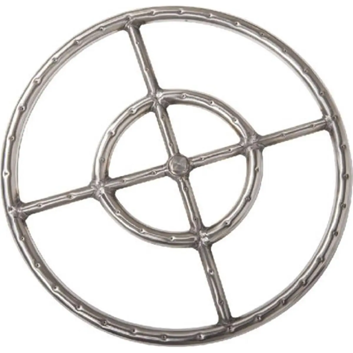 Dagan FR-34-18S Round Metal Fire Ring - Premium Replacement for Patio Heaters & Fire Pits, 304 Stainless Steel, 1.5 mm Thickness, 3/4-in Size, 5 lbs Weight, Heavy-Duty Durability for Regular Use, Natural Gas Compatible
