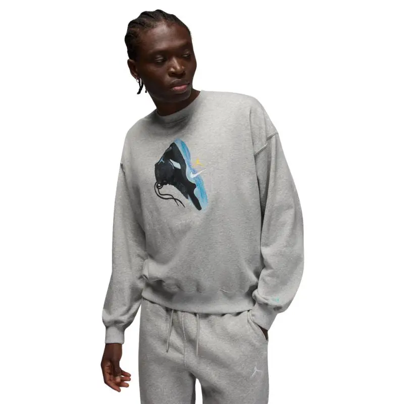 Air Jordan Men's Brooklyn Midweight Fleece-Polyester Blend Crew Neck Sweatshirt - Smooth Pull-On, Classic Fit, Ribbed Cuffs & Hem, Soft Brushed Inner Cotton, Machine Washable Casual Top, IM6301-050, Fleece Blend
