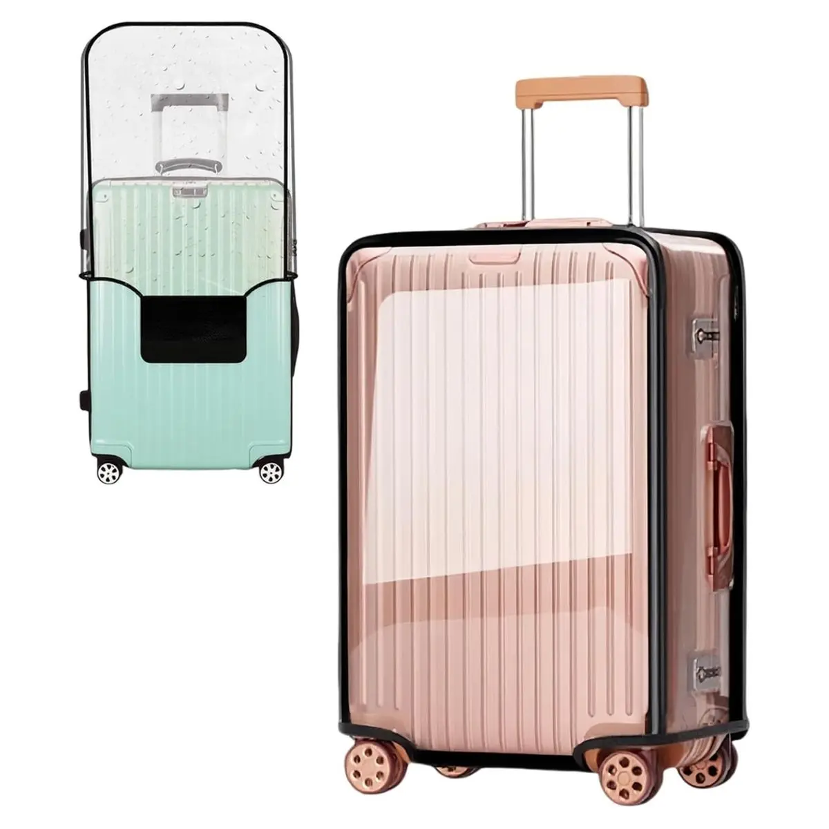28 Inch Clear PVC Luggage Cover – Waterproof Suitcase Protector for Travel