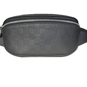Pre-owned Louis Vuitton Damier Infini cowhide leather Belt Bags Bumbag Damier Infini Leather Onyx Campus Model MI0211
