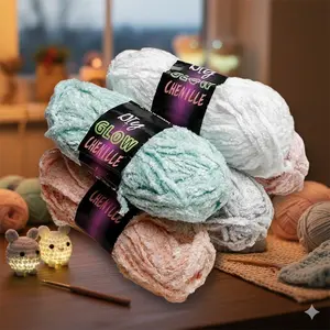 Glow in the Dark Yarn for Crochet & Knitting - DIY Soft Smooth Self-Luminous Thread. Perfect for Scarves, Hats, Amigurumi & Creative Handmade Projects. Visible in Darkness, Essential Craft Material.