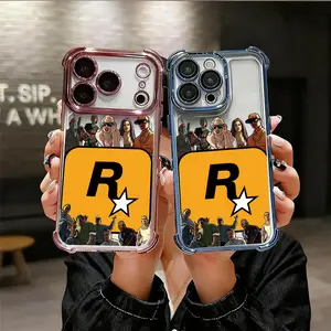 Cool GTA Rockstar Style Characters Design Phone Case for iPhone Samsung 16 15 14 Pro Max 13 12 11 XR XS Plus Air Galaxy S25 S24 S23 S22 A71 A56 A55 A54 A53 A52 Shockproof anti-drop Anti Scratch Protective Soft Durable TPU Cover fashion gift for boy girl