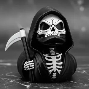 FuRise Skeleton Duck Figurine – Creepy Cute Resin Duck Statue for Halloween & Home Decor · Mini Gothic Horror Duck Collectible