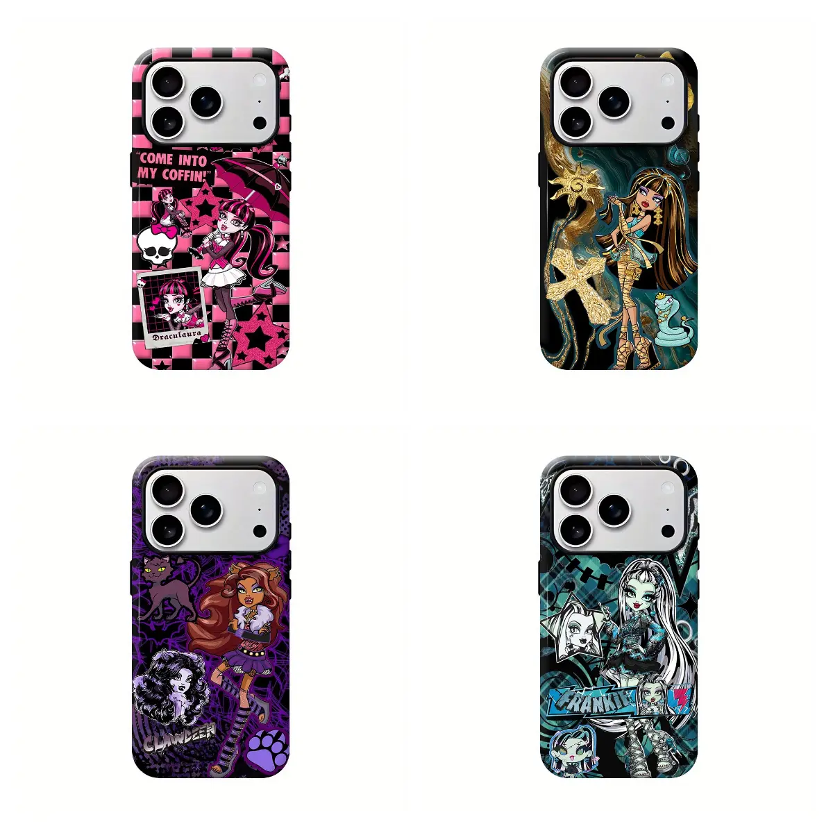 Monster High Characters Protective Phone Case,Tough phone case,for iPhone 16/15/14/13/12/11/17 ProMax Plus.for both men and women, an excellent choice for Halloween