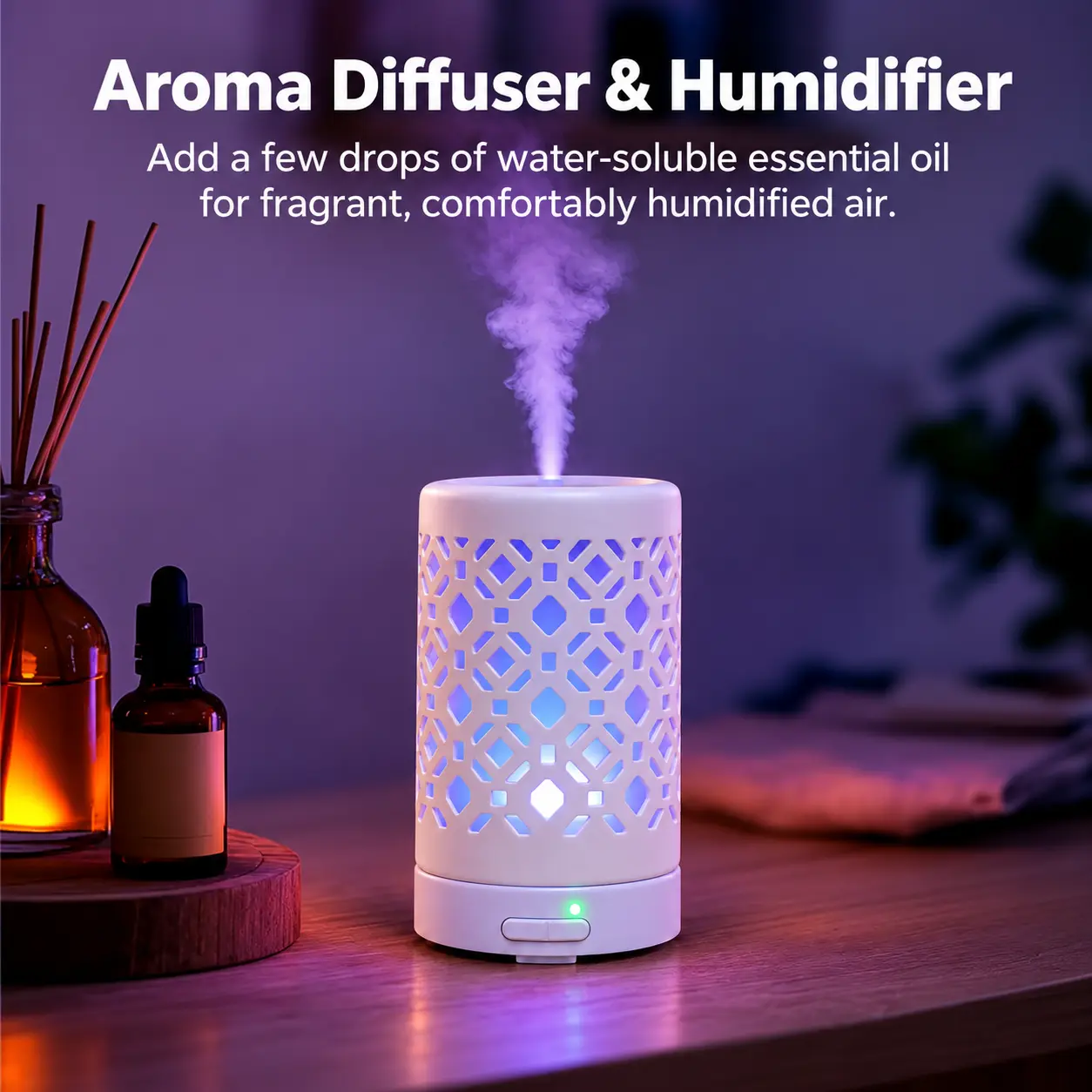 EcoGecko Ceramic Essential Oil Aroma Air Freshener Diffuser, Ultrasonic Diffusing Cool Mist Humidifier with Timers for Office Home Bedroom Baby Room Study Yoga Spa, with Timer and 7 Color Light