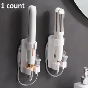 Wall-Mounted Hair Tool Organizer Rack, Bathroom Blow Dryer Holder, Bathroom Organizer Supplies, Bathroom Accessories Organizer, Kitchen & Bedroom Storage Shelf, Holds Curling Irons & Straighteners