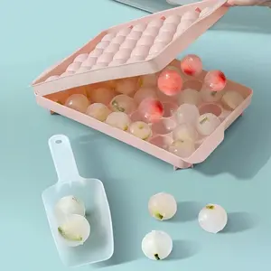33-compartment ice cube tray mold, round ice cube mold for refrigerators, Ice Cube Tray For Kitchen Refrigerator, with lid, for home use, food grade, Spherical Ice Cubes