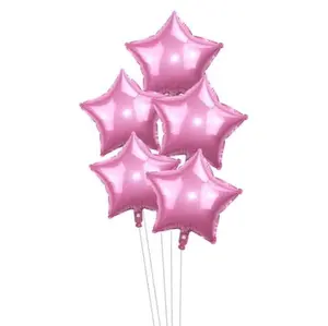 5 18in pink star balloons