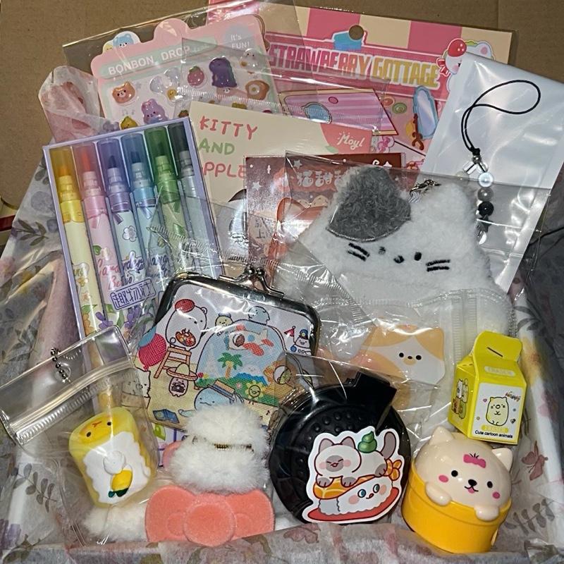 Kitty Mail Assorted Trinket & Stationery Set  - 13+ Adorable Items in Gift Box - Perfect for Fans Collectors & Kawaii Lovers