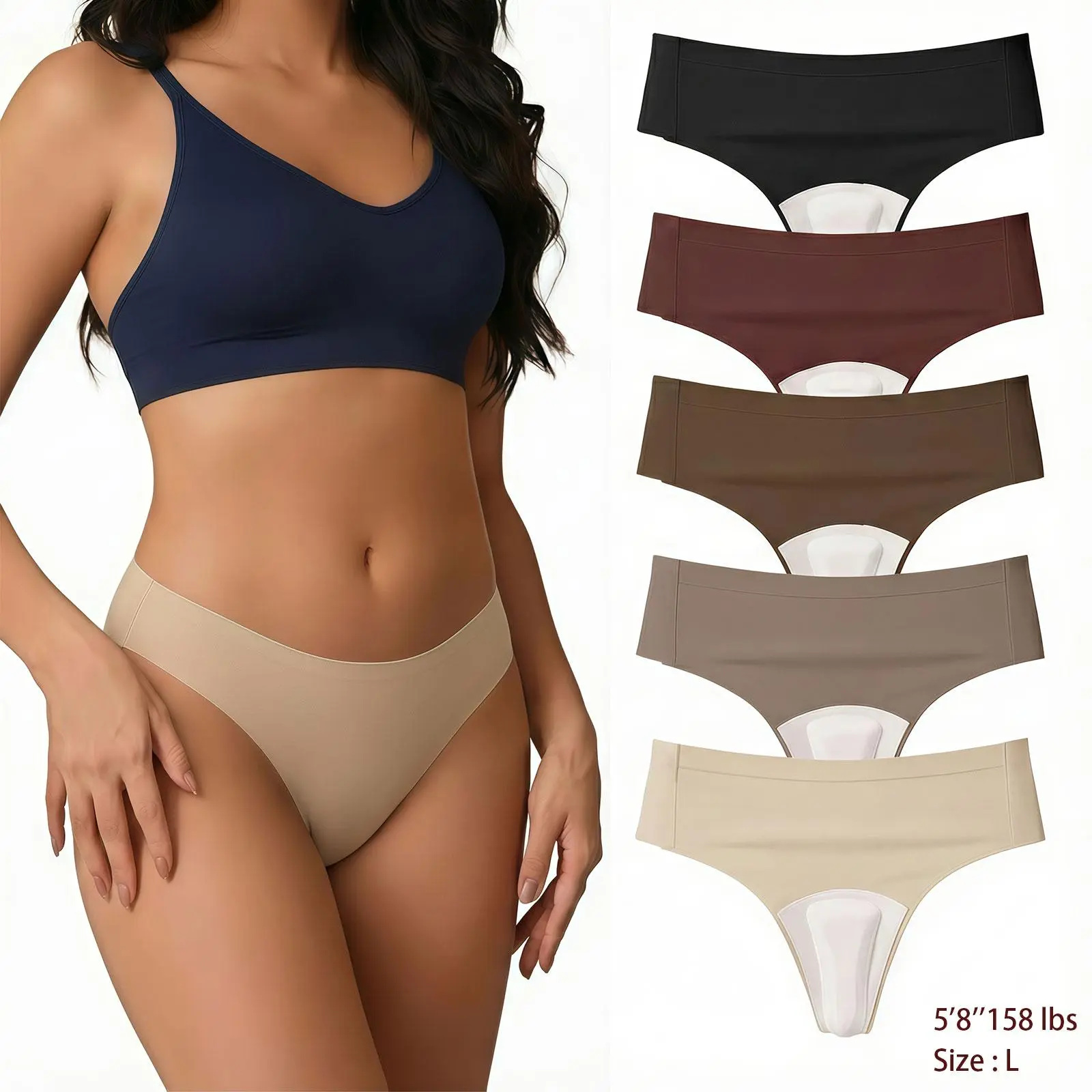 [Clearance Sale]Seamless Camel Toe Cover Thongs Panties Womenswear - Women's Invisible No-Show Panty for Tight Clothing; Breathable Stretch Fabric with Soft-Lined Front for Discreet Camel-toe Prevention, Lightweight Chafe-Free Comfort Plain Color Underwea