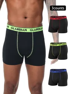 3pcs pack Fashion style Boxer Shorts Men's Confortable Underwear for Men Breathable Underpants Male Slips Homme Fit Sports Panties Sexy Briefs Boxing Slips