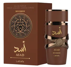 Lattafa Asad Bourbon Eau de Parfum for Men | Warm Vanilla Spicy Fragrance | Long Lasting Men's Cologne | 3.4 Fl Oz. 100ml Men's Cologne | 100ml