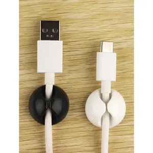 1/10pcs Round Cable Organizer Data Cable Storage And Organization Desktop Organization Practical Simple Home Decoration Can Hang Keychain And Other Small Objects