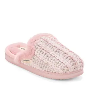 Dearfoams Women's Paris Chenille Shaped Tab Scuff Slipper