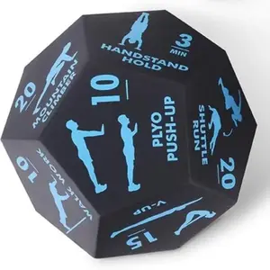 12 sided fitness dice balls, 1 durable sports yoga fitness ball, multifunctional fitness equipment, perfect for home gyms, fitness and exercise classesRAIMENTRY