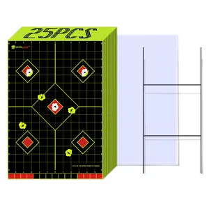 ATFLBOX 12x18 in Sight-In Splatter Paper Targets & Adhesive Target Stickers, 2-Color Bright Fluorescent Yellow & White, High-Visibility Impact Marks for Indoor-Outdoor Shooting Ranges