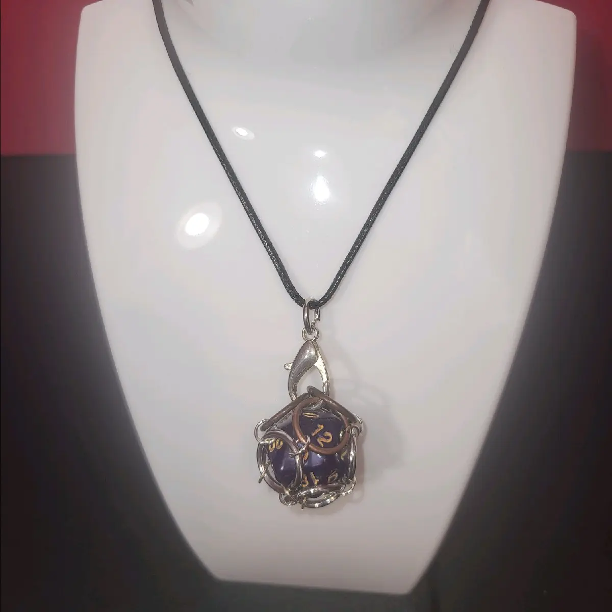 d20 Dice Cage Necklace dice color varies Female Male Birthday