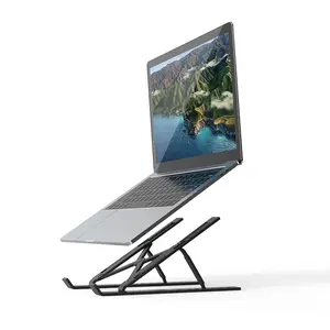 N3 Folding Vertical Laptop Stand, Ergonomic Laptop Raise, Portable Office Accessory, Compatible with Most Laptops: Black