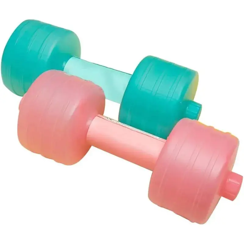2 Pcs Leak-Proof Polypropylene Water-Filled Dumbbells - Adjustable Fillable Weights, Compact Travel-Ready Portable Aquatic Fitness Gear for Strength Training, Muscle Building (Waist, Arm, Leg), Single Size, Body Weights, Strength Train