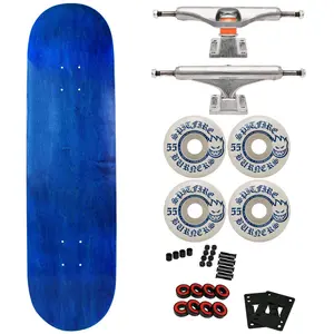 Moose Canadian Maple Skateboard Blue 8.5" with Independent Trucks, Spitfire Wheels