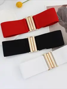 Trendy Casual Women's Elastic Waistband, Fashion Versatile Stretch Belt, Skirt & Pant Decor Slim Fit Accessory, Comfortable Daily Essential, Young Lady Chic Piece, LR125, Adjustable Belts