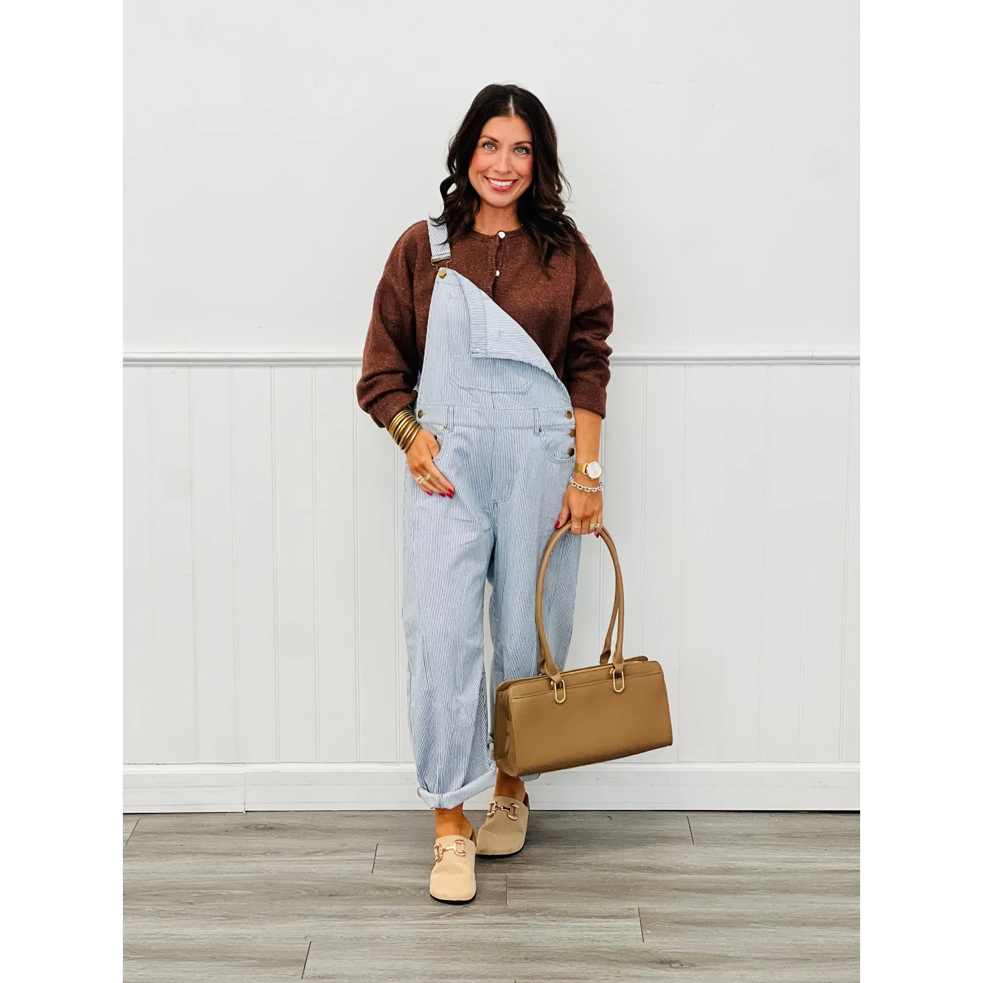 Light Blue Pinstriped Overalls (Reg & Plus)