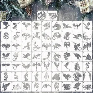 Small Stencils for Painting on  , 3 Inch  Stencil for Craft Ornament  Template Stencils for Wall Card Rock  Signs Coasters Canvas Home Decor (Dragon)
