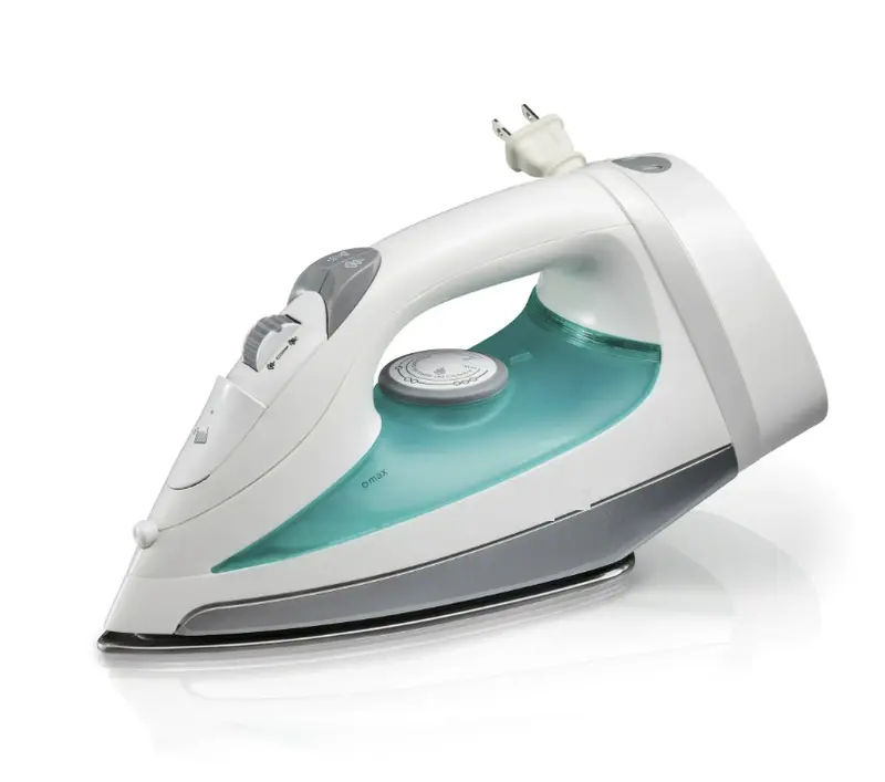 Steam Iron with Retractable Cord and Anti-Drip System – Elegant White Finish