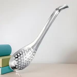 A Durable Stainless Steel Slotted Spoon - a Versatile Strainer Suitable for Soups, Hot Pots, Caviar, And Egg Separation - Kitchen Cooking And Serving Utensil