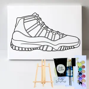 J’s On My Feet- Men’s Paint & Sip Sketched Canvas