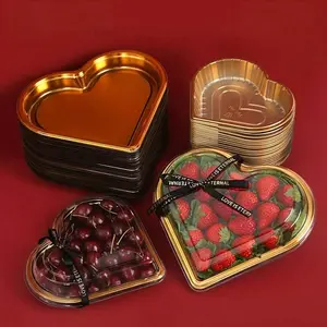 10PCS/5PCS Heart-Shaped Plastic Tray with Lid - Reusable, large-capacity snack container, suitable for fruits, sushi, vegetables, salads, cheese platters, and parties - Perfect gift for Valentine's Day, Mother's Day, Father's Day, and graduation - Elegant