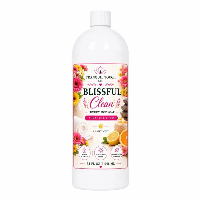 Non-Toxic Multipurpose Hard Floor Cleaner - Blissful Clean Household Mop Soap, Floral-Scented with Sweet Citrus Notes for Wood, Kitchen & Room Floor Care, Ideal for Spring Cleaning
