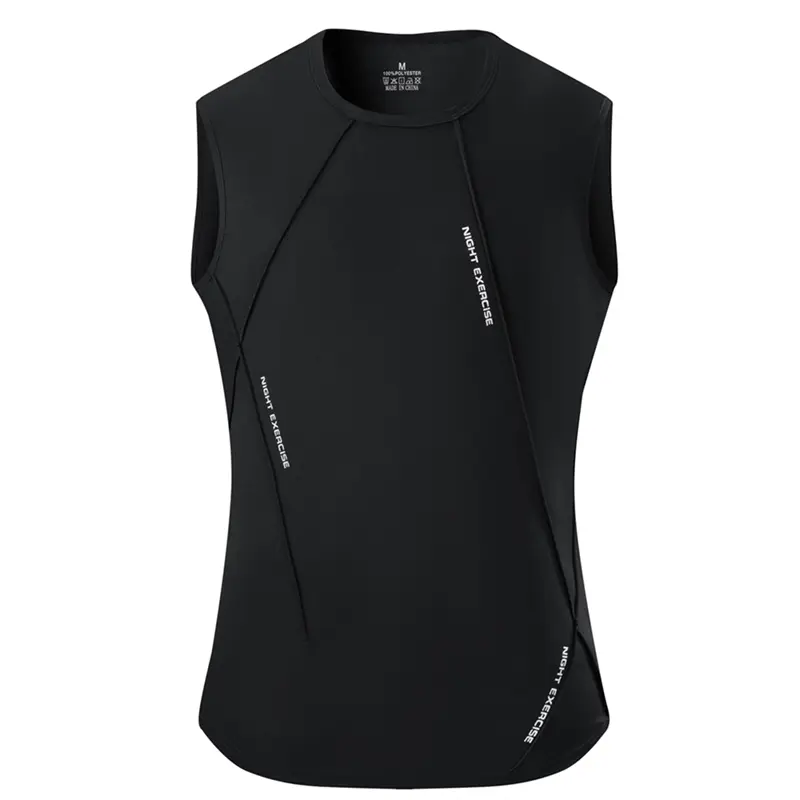 Men’s Athletic Fit Crew Neck Sleeveless Quick-Dry Tank Top, Breathable Fashion Casual Muscle Trainer Apparel for Fitness, Sports Training, Tight, Machine Washable
