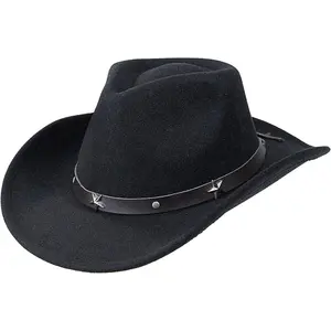 Western Hats Boys Girls Cowboy Felt Fedora with Belt Buckle 3-7T