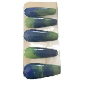 Neon green shadow long coffin nails Waterproof