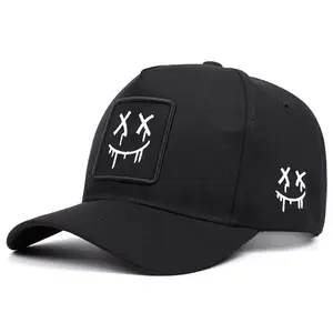 Unisex Cartoon Ghost Face Embroidered Baseball Cap - Adjustable Mesh Hat for Outdoor Sports, Sunscreen, Leisure, Spring & Autumn Travel, Beach Fun