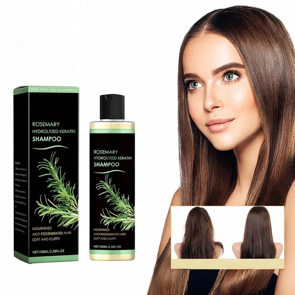 Organic Rosemary Hair Growth Shampoo,Rosemary Hydrolyzed Keratin Shampoo,Nourishes and Regenerates Hair for Thinning Hair & Hair Loss