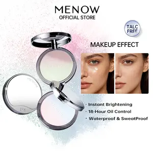 [New Arrival] MENOW Illuminating Compact Powder,   18H Longlasting Translucent Pressed Setting Powder,Brighten skin tone,Highlighter powder, oil-controlling, water-resistant, Minimized Pores,Does not contain talc(Free powder puff)